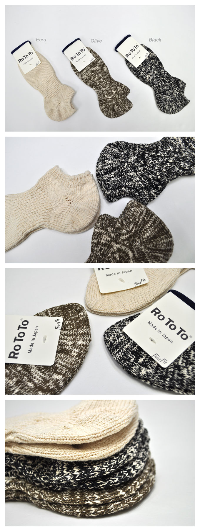 Rototo Low Gauge Slub Socks Short