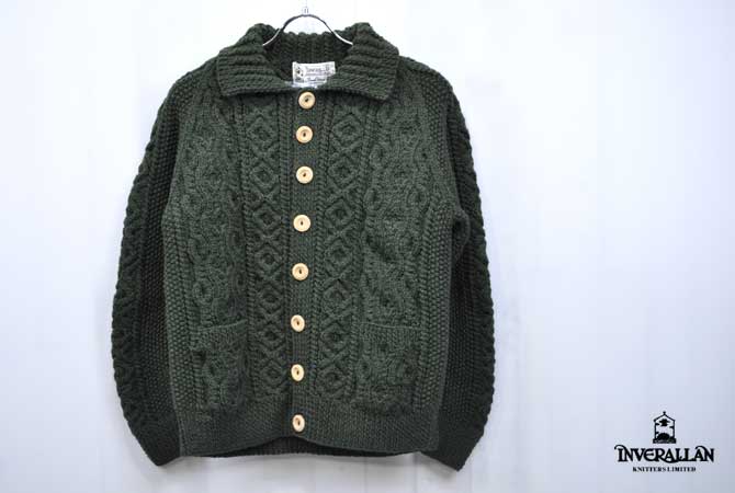 INVERALLAN Lumber Cardigan With Collar/38(B)