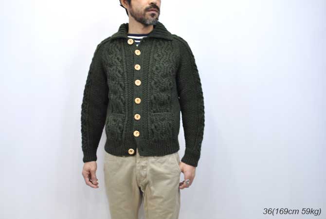 INVERALLAN Lumber Cardigan With Collar/36