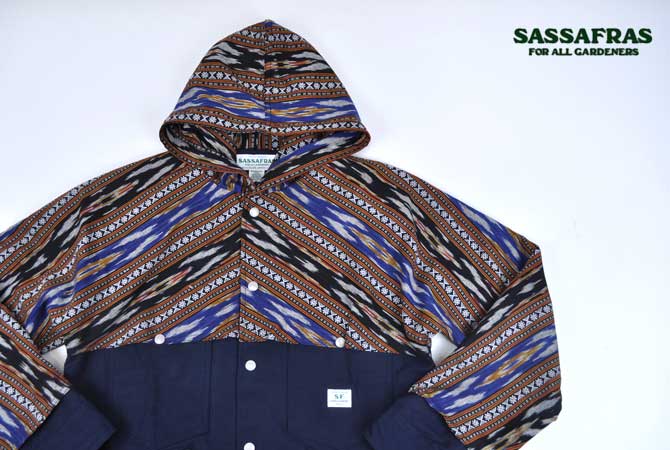 SASSAFRAS Garden Cruiser Bud Jacket(Oxford×Ikat) 