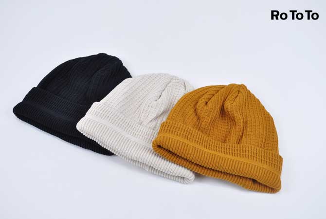 Rototo Cotton Waffle Beanie 