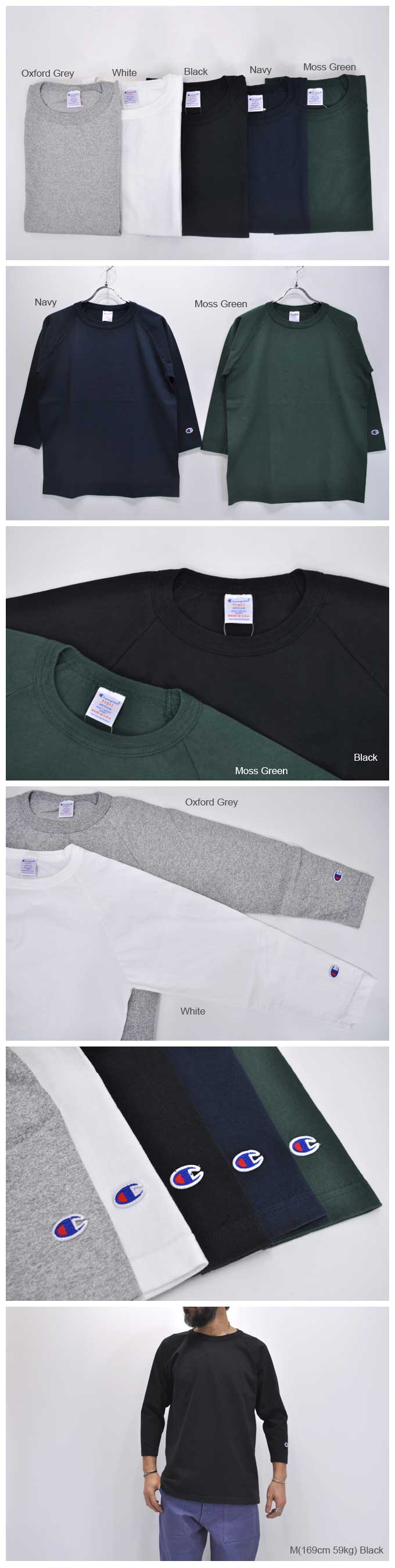 Champion  Raglan 3/4 Sleeve T-Shirt(C5-U404)