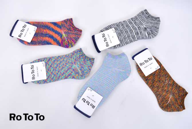 Rototo Washi Pile Socks Short“Kasuri