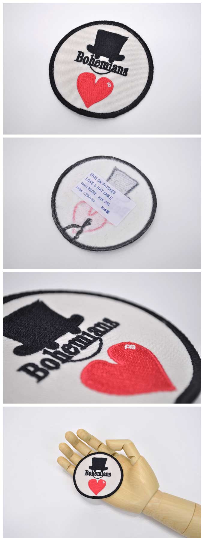 Bohemians Love & Hat Smile Iron On Patches