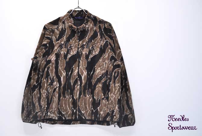 Needles 【Needles Sportswear】Warm Up Stand Collar Jac(Poly Fleece/Tiger Camo Stripe) 