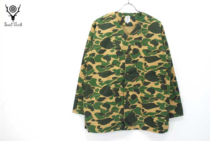 South2 West8 V Neck Army Shirt (Printed Flannel / Camouflage)