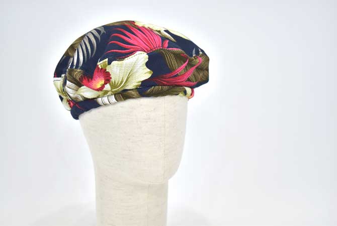 ENGINEERED GARMENTS Beret(Hawaiian Floral Java Cloth)