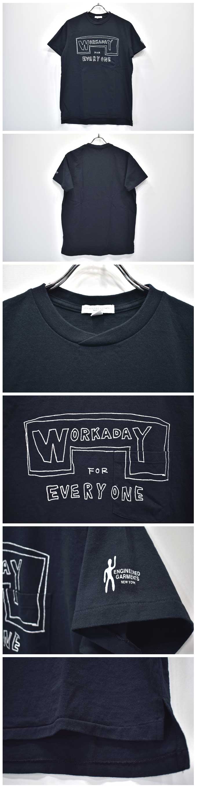 ENGINEERED GARMENTS 【Workaday】Print Crossover Neck Pocket Tee(Workaday For Everyday) 