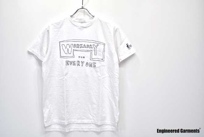 ENGINEERED GARMENTS 【Workaday】Print Crossover Neck Pocket Tee(Workaday For Everyday) 