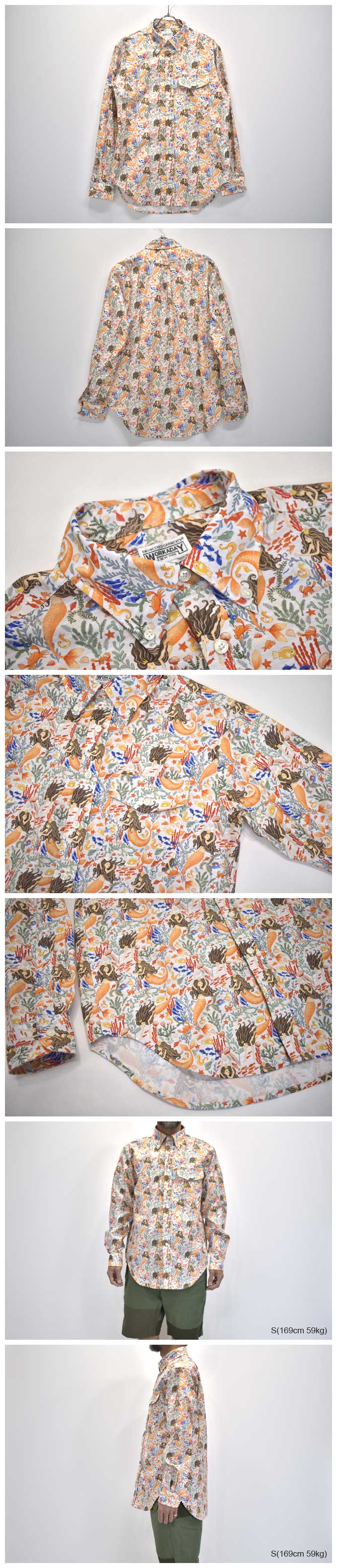 ENGINEERED GARMENTS 【Workaday】BD Shirt(Marmaid Print) 